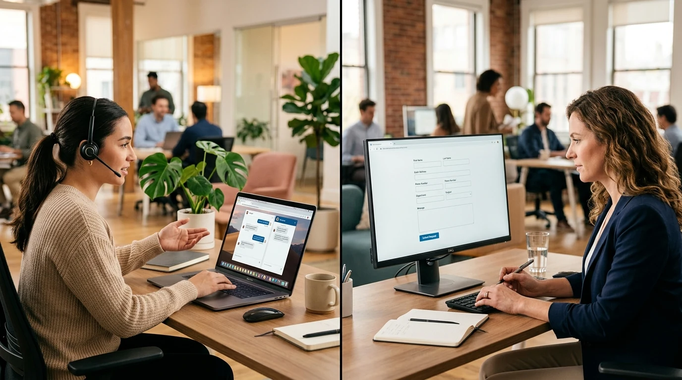چت آنلاین یا فرم تماس؟ کدام برای شما بهتر است؟