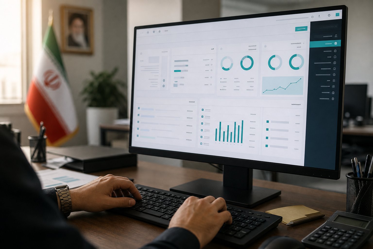سامانه اختصاصی روی مانیتور در محیط کاری